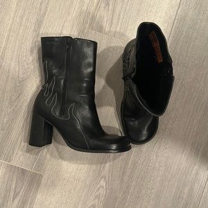 Harley Davidson Flame Heeled Boot Flame Details Size 8